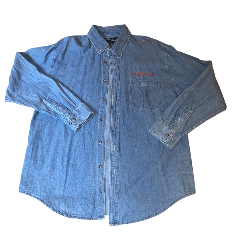 Vintage XL Blue Denim shirt with The Orleans (Former Las Vegas Casino)
